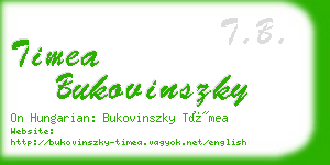 timea bukovinszky business card